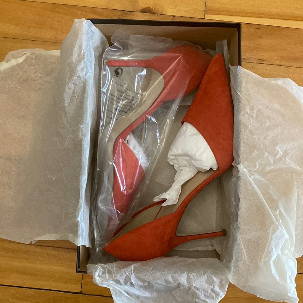 New in box / J. Crew Elsie suede d’Orsay pumps / Size 10 / Color Ornamental red